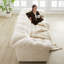 Canapé rembourré moelleux 94,8 po à assise profonde et confort moderne 94,8 po convenant aux salons, aux chambres à coucher, aux bureaux et aux appartements, beige-535623906