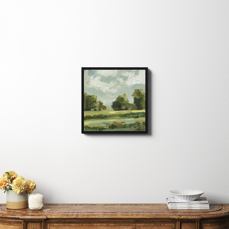 Abstrait paysage paire 12 par Miss Mustard Seed, Non, Toile encadrée noire, H 20 po x l 20 po x P 2 po