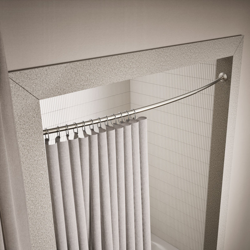 Tringle de douche incurvée Expanse - Design traditionnel, Nickel brossé