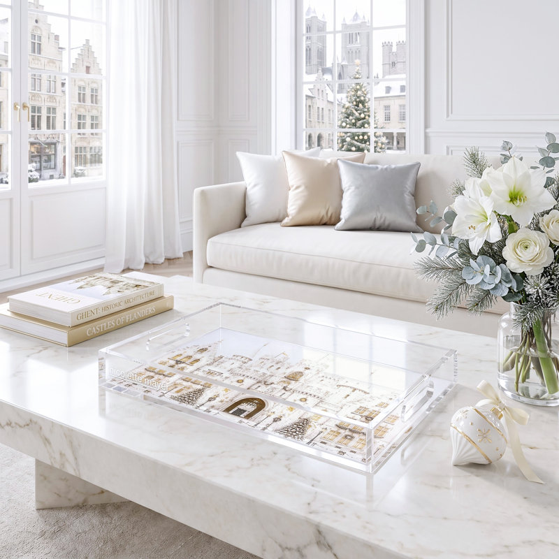 Acrylic Decorative Tray, 22.5" x 14.5"D