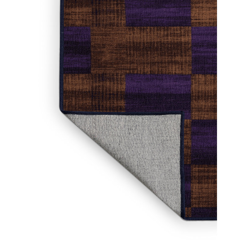 Tapis mauve lavable à la machine, Rond 4 pi