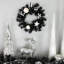 Pre-Lit LED Battery Operated Black Pine Christmas Wreath - 16" - Cool White Lights