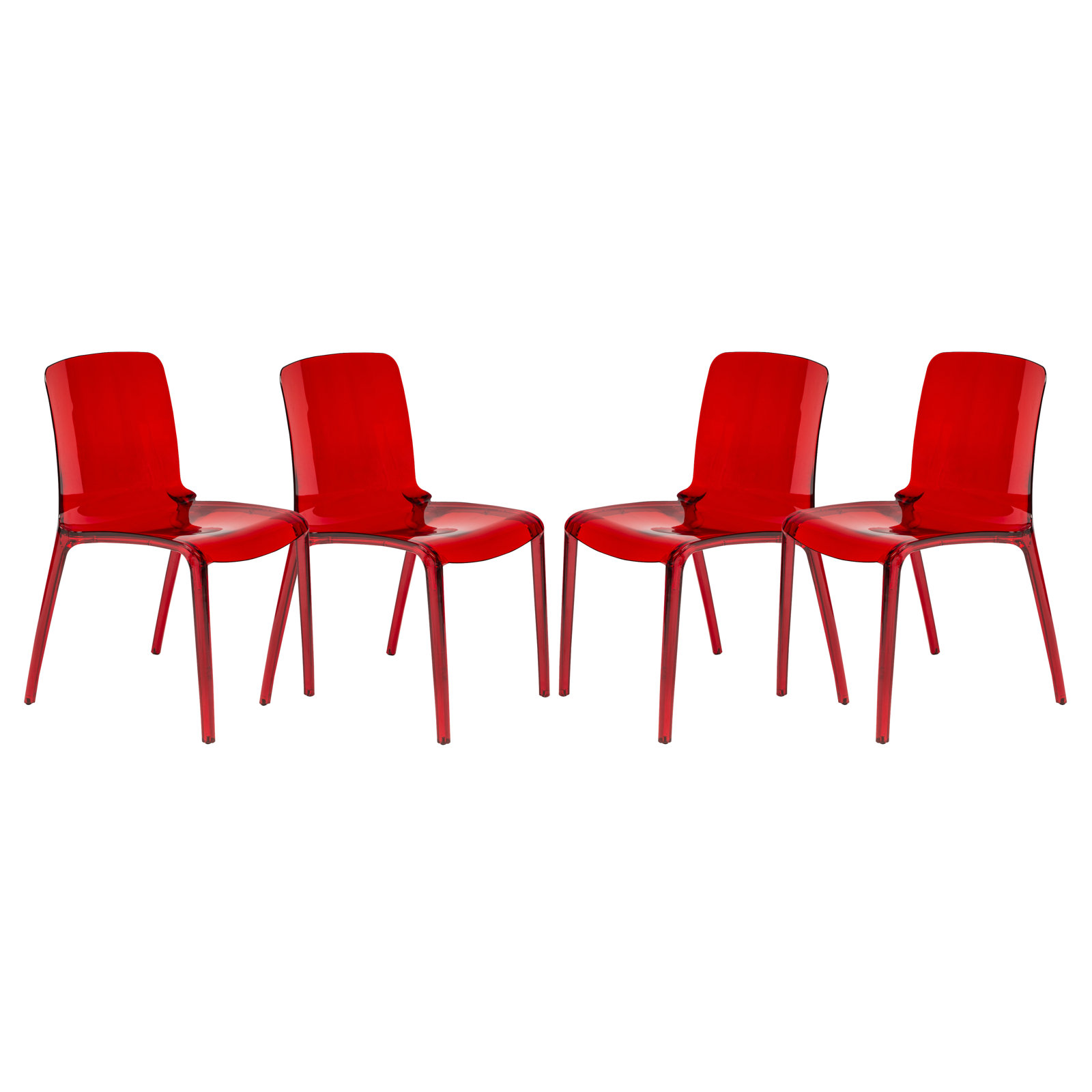 Lade Transparent Plastic Stackable Dining Chair with Waterfall Edge Seat – Lightweight Versatile Accent & Kitchen Side Chair, No Assembly Required