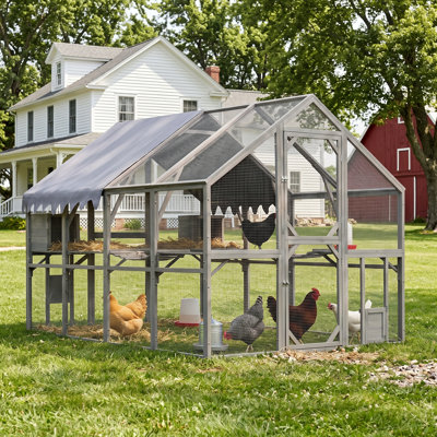  Grand poulailler d'extérieur en bois, grand poulailler 110 po Cat Coop, housse imperméable Cat Cat
