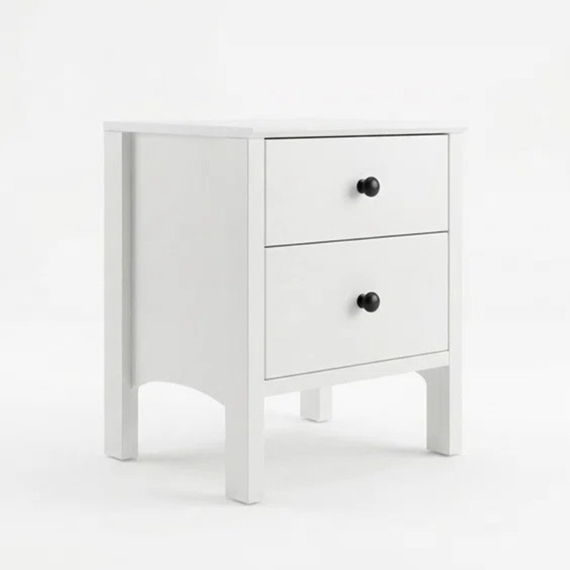 Modern Nightstand With 2 Drawers, Bedside Table Storage, White