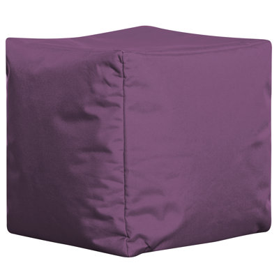  Moseley 16" Square Bean Bag Pouf Ottoman, Water-Repellent