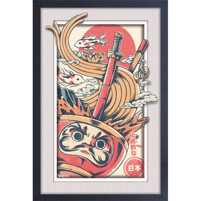 Ilustrata - DarumaRamen 11 x 17 sous plexi, affiche encadrée