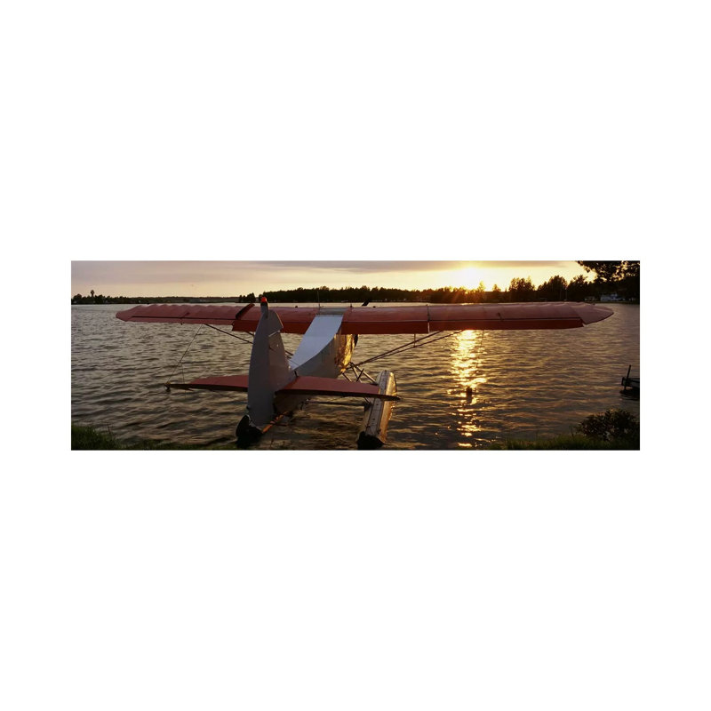 High Angle View Of A Sea Plane, Lake Spenard, Anchorage, Alaska, USA - Wrapped Canvas Panoramic Print