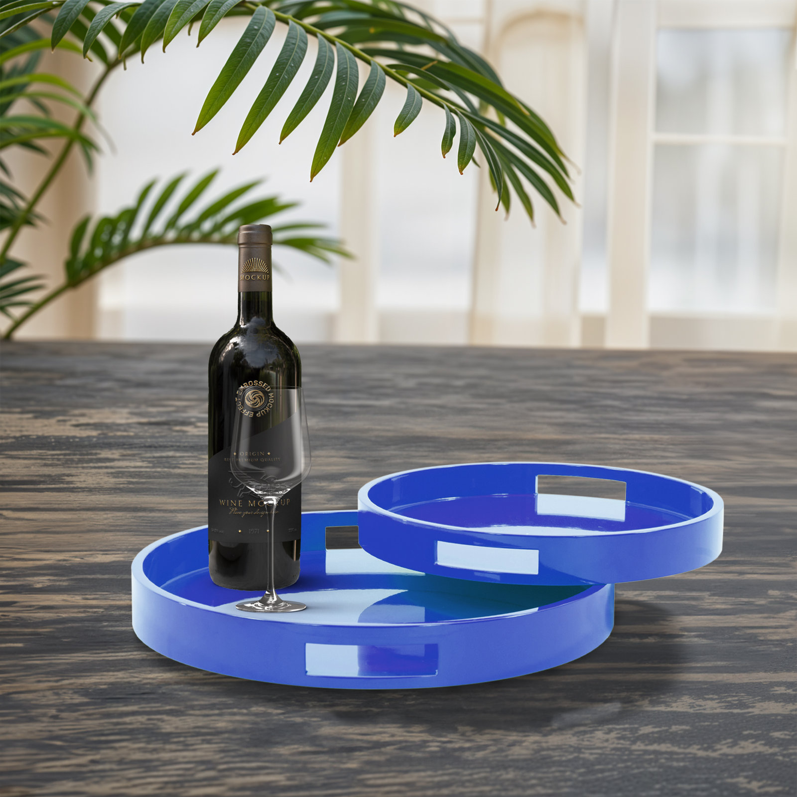 Parke Decorative Tray, Blue, Rectangular