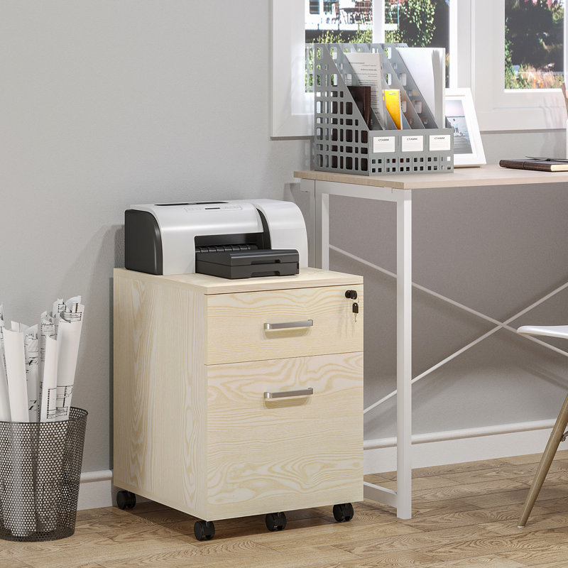 40cm Wide 2 -Drawer Mobile File Cabinet, Oak