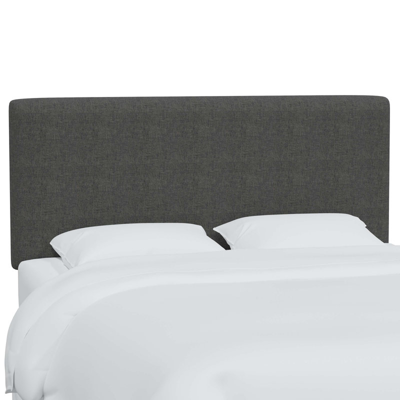 Tête de lit tapissier Eisley, Très grand, Lin gris anthracite texturé Zuma