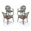 Chaise de patio en fonte d'aluminium 6 pièces avec cadre noir-130027428