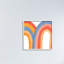 Playful Double Rainbow Arches Blue Red Orange par Emily Navas - Peinture-62162661-62162658