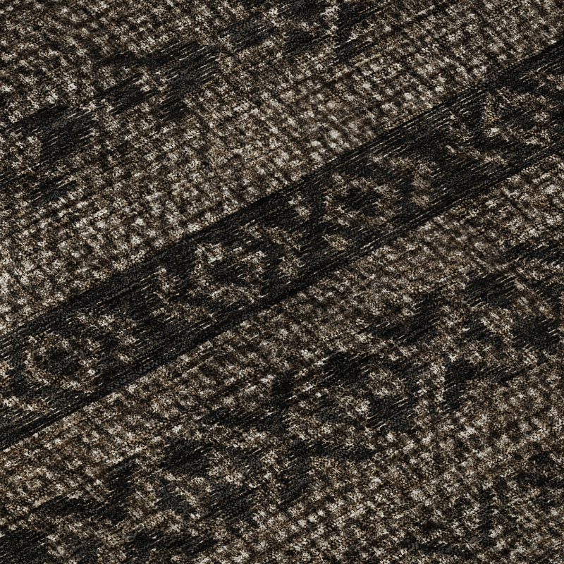 Premium Machine Washable Prisco Chocolate Rug, Rectangle 10' x 14'