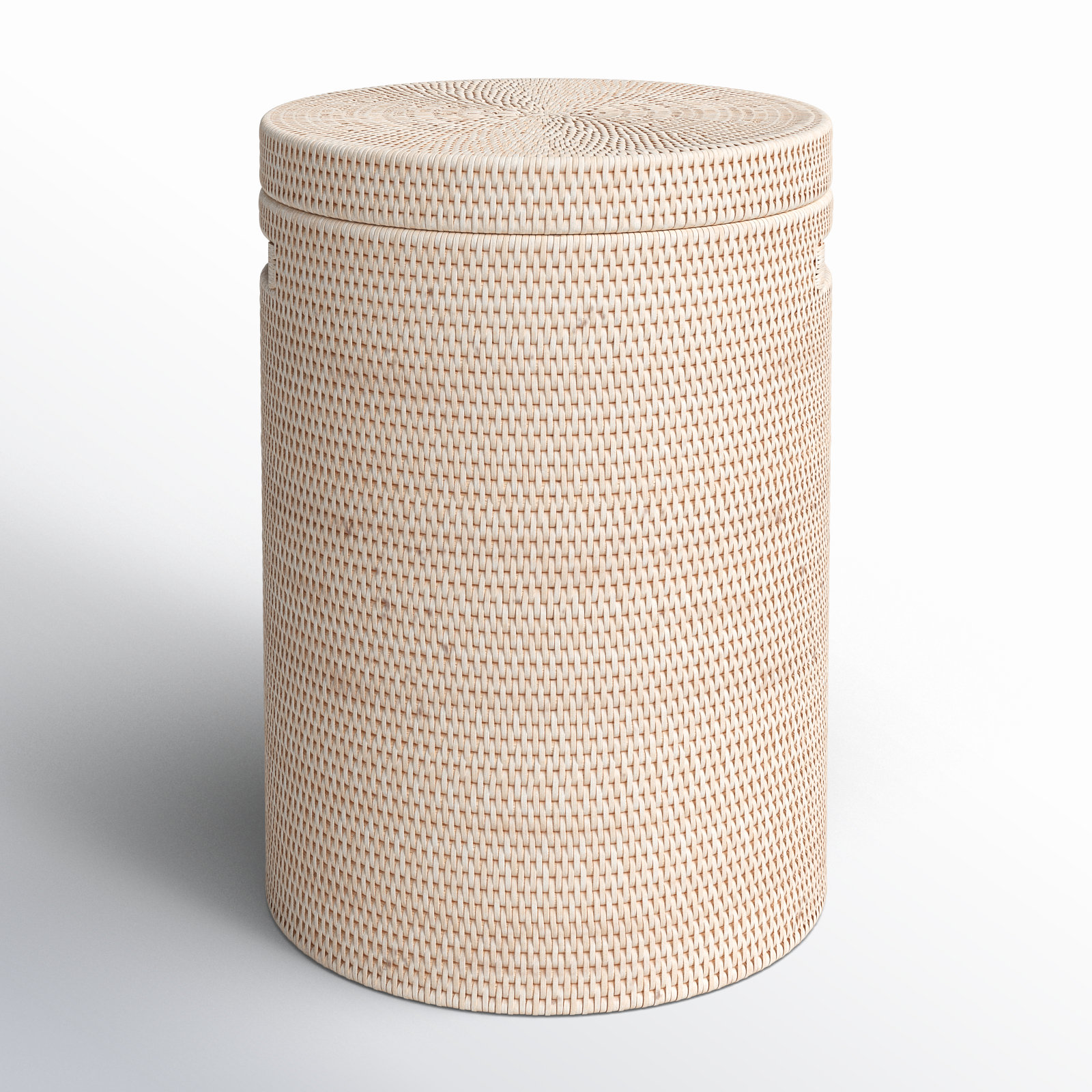 Wicker Laundry Hamper, White Wash