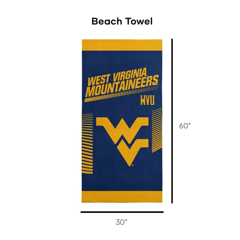 Serviette de plage 30 po x 60 po NCAA West Virginia Mountaineers