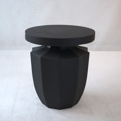 Decorative Garden End Table, 20.3" H Modern Heavy Duty Patio Sturdy Faux Terrazzo Accent Table Side Table Plant Table For Indoor Outdoor