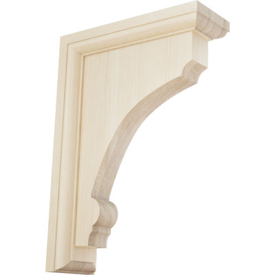 2 1/2"W x 7"D x 10"H Large Thompson Wood Bracket, Rubberwood (2-Pack)