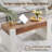 48" Modern Farmhouse Coffee Table With Hidden Storage Drawer,wood Thick Design For Living Room-699328566-699328562