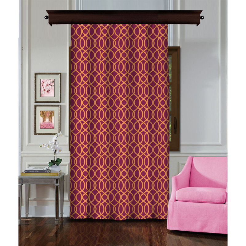 Rideau en polyester Atul, Rouge