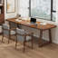 Bureau rectangulaire en bois massif brun noisette-44438174