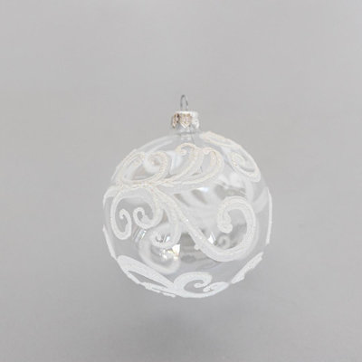 Snowy Swirls Pattern Ball Ornament