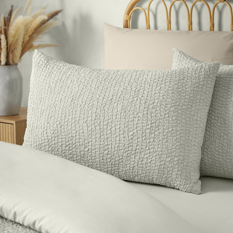 Crinkle Seersucker Duvet Cover Set, Double, Green