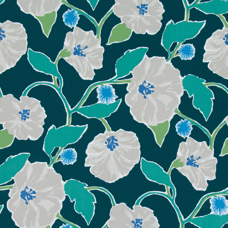 Tissu 100% coton Madcap Cottage Jungle Bloom, Vert Marrakech