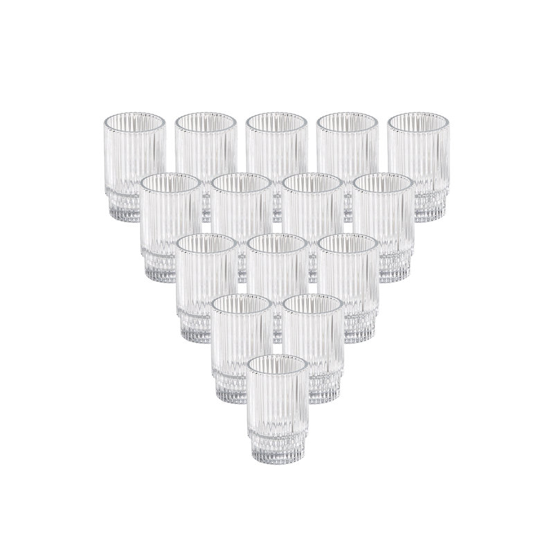 Tabletop Votive Holder Set, 24, 5" H x 3.5" W x 3.5" D, Clear