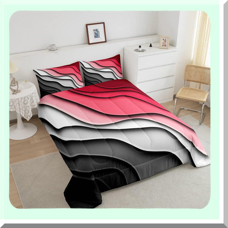Ocean Breeze Comforter Set - Bedding Collection with Hawaiian Summer Beach Theme Decoratives. Experience the Tropical Sea in your bedroom with this Abstract Ocean Wave design.