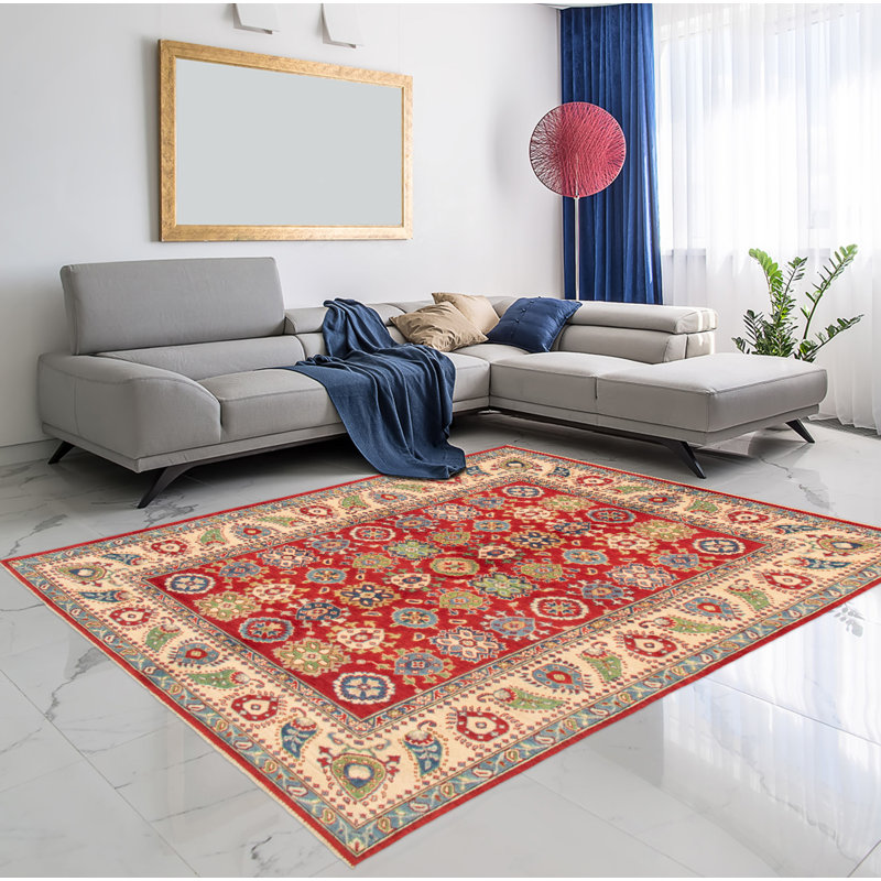 Tapis rouge foncé Maleaha Gazni 5 pi 7 po x 7 pi 10 po