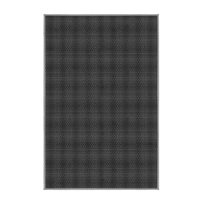 Tapis noir en laine à carreaux Plaid