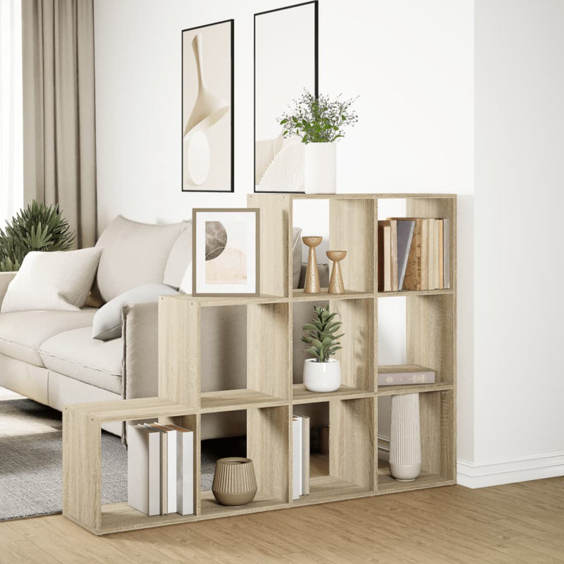 Saphronia Bookcase, Sonoma Oak, (3 Shelves) 103.5cm H x 137.5cm W x 29cm D