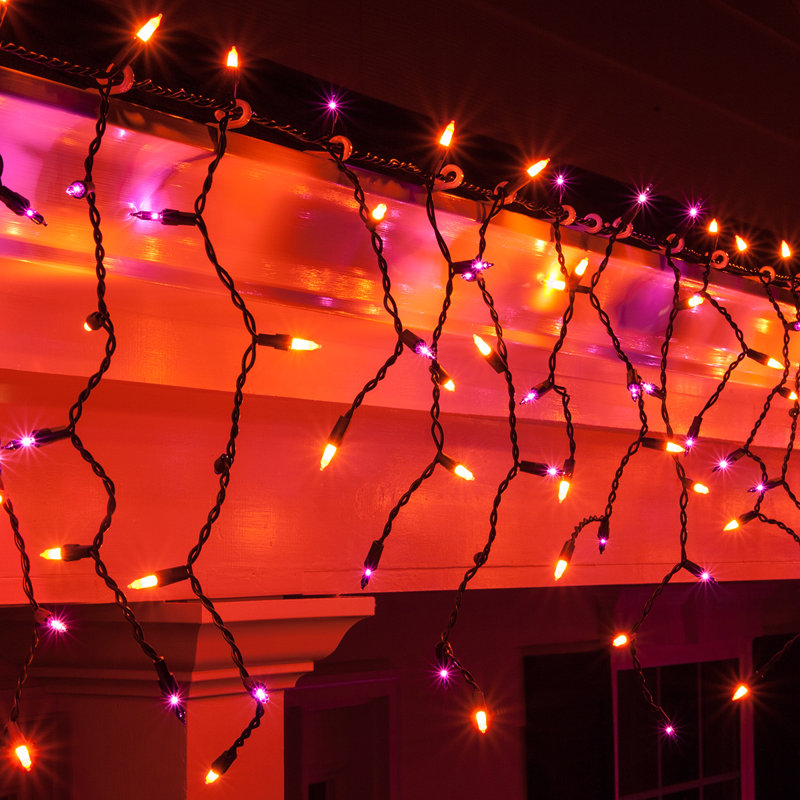 Halloween Icicle Lights, Purple/Orange