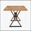 X-shaped Legs Dining Table with Rustic Charm and Spacious Surface for Traditional or Industrial Spaces