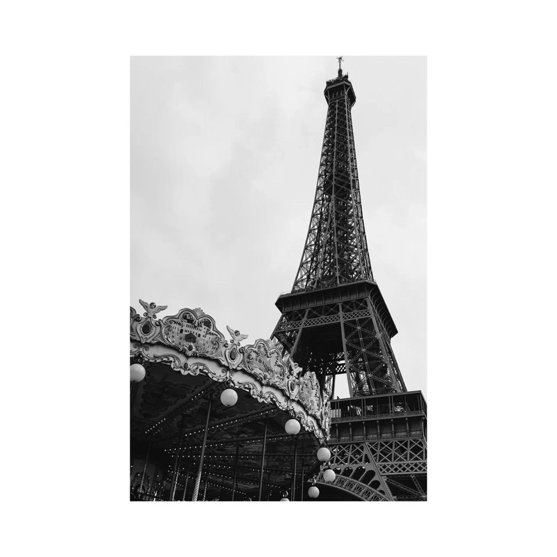 Eiffel Tower Carousel III by Bethany Young - Print on Canvas, 30.48cm H x 20.32cm W x 1.91cm D, Wrapped Canvas
