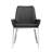 Pangea Home Hudson Tufted Upholstered Arm Chair - Dining Chairs Set of 2 – Modern Upholstered Accent Chairs for Kitchen, Dining Room, Living, or Breakfast - Vegan Black Leather with Silver Legs-33064638-33064640