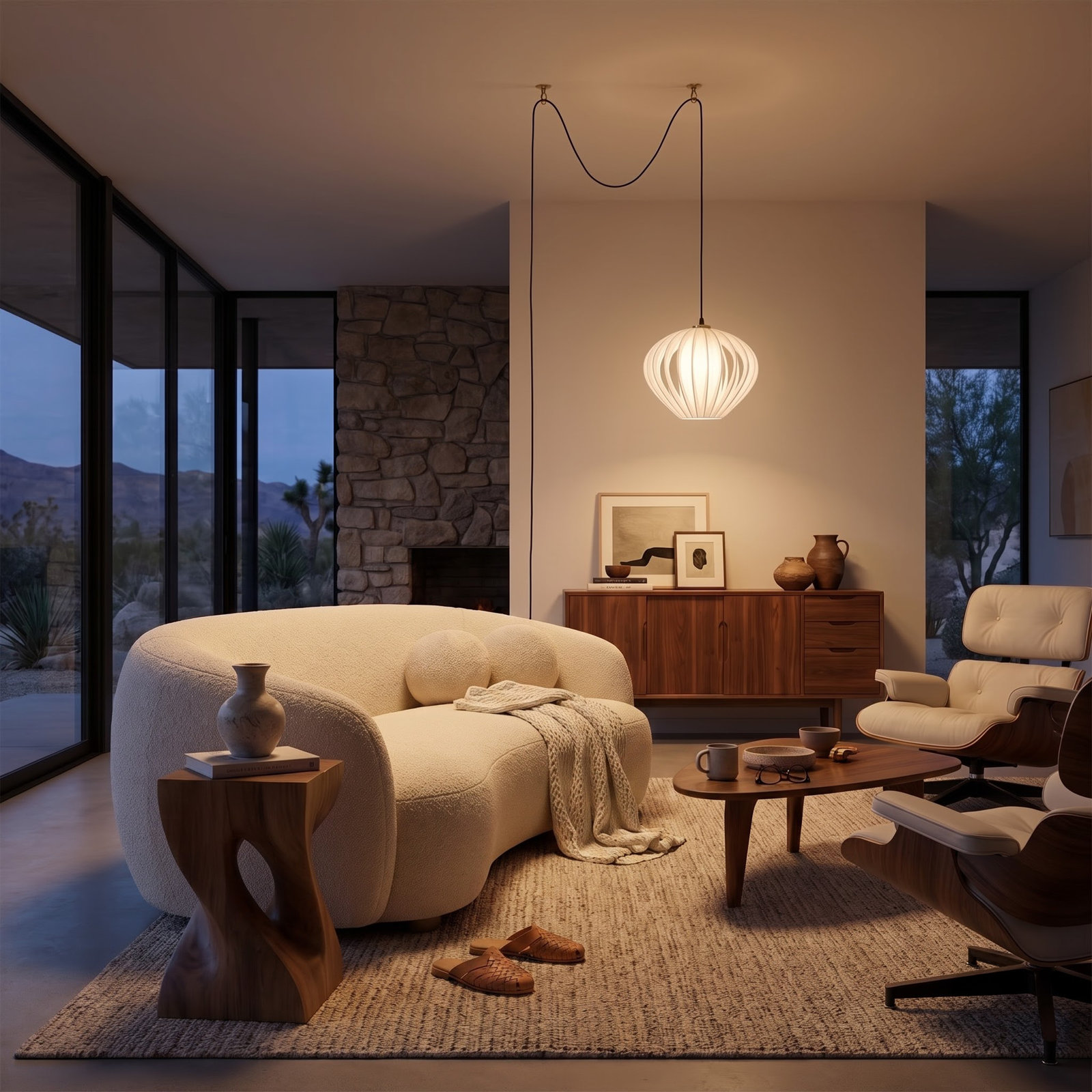 Mouton 1 - Light Pendant, Weathered Brass & Black