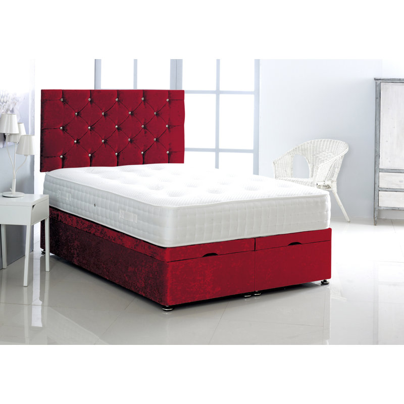 Marisol Upholstered Ottoman Storage Bed, Super King (6'), Red