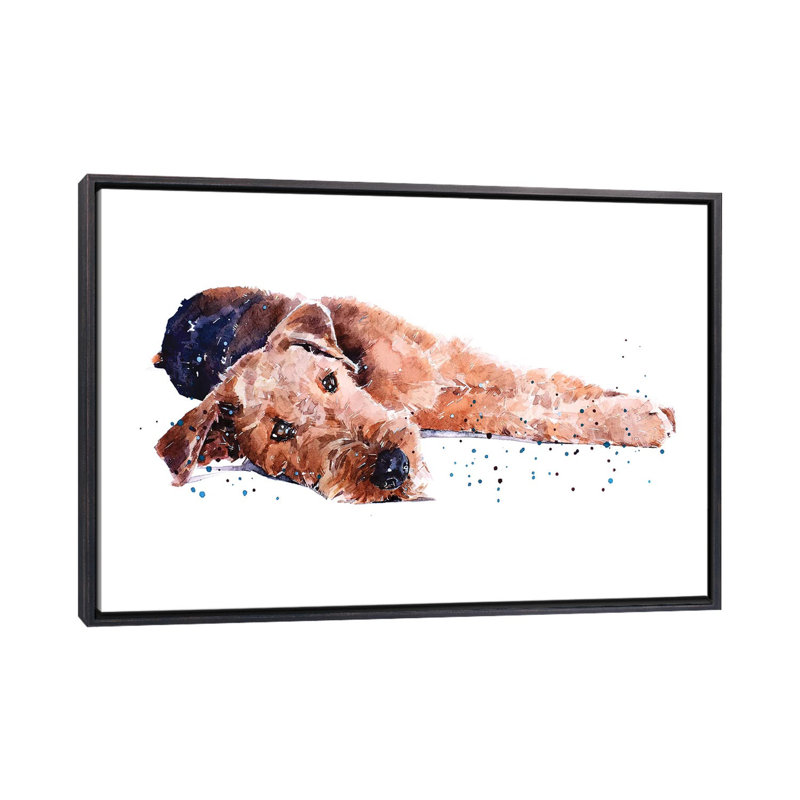 Reproduction d’art, impression, Toile avec cadre noir patiné, Pas de tapis, H 18 po x l 26 po x P 1,5 po