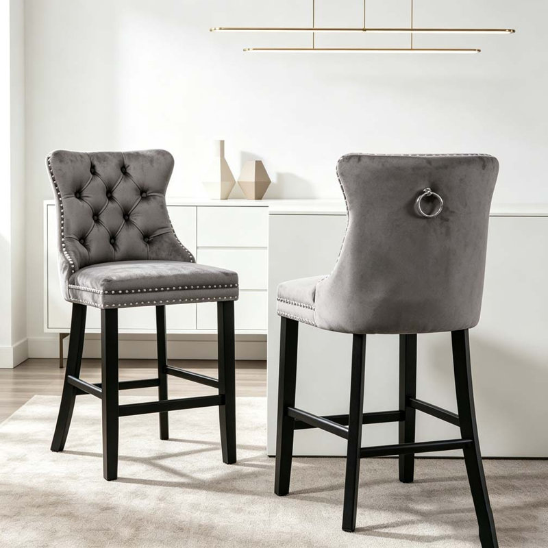Chaise de salle à manger rembourrée moderne, Gris