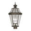 Luminaire suspendu pour l'extérieur en bronze clair avec abat-jour en verre transparent