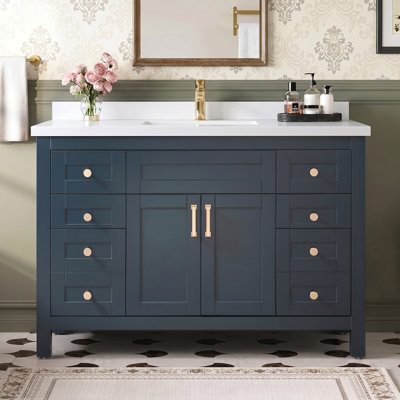 Meuble-lavabo 48 po avec lavabo encastré en céramique certifié CUPC