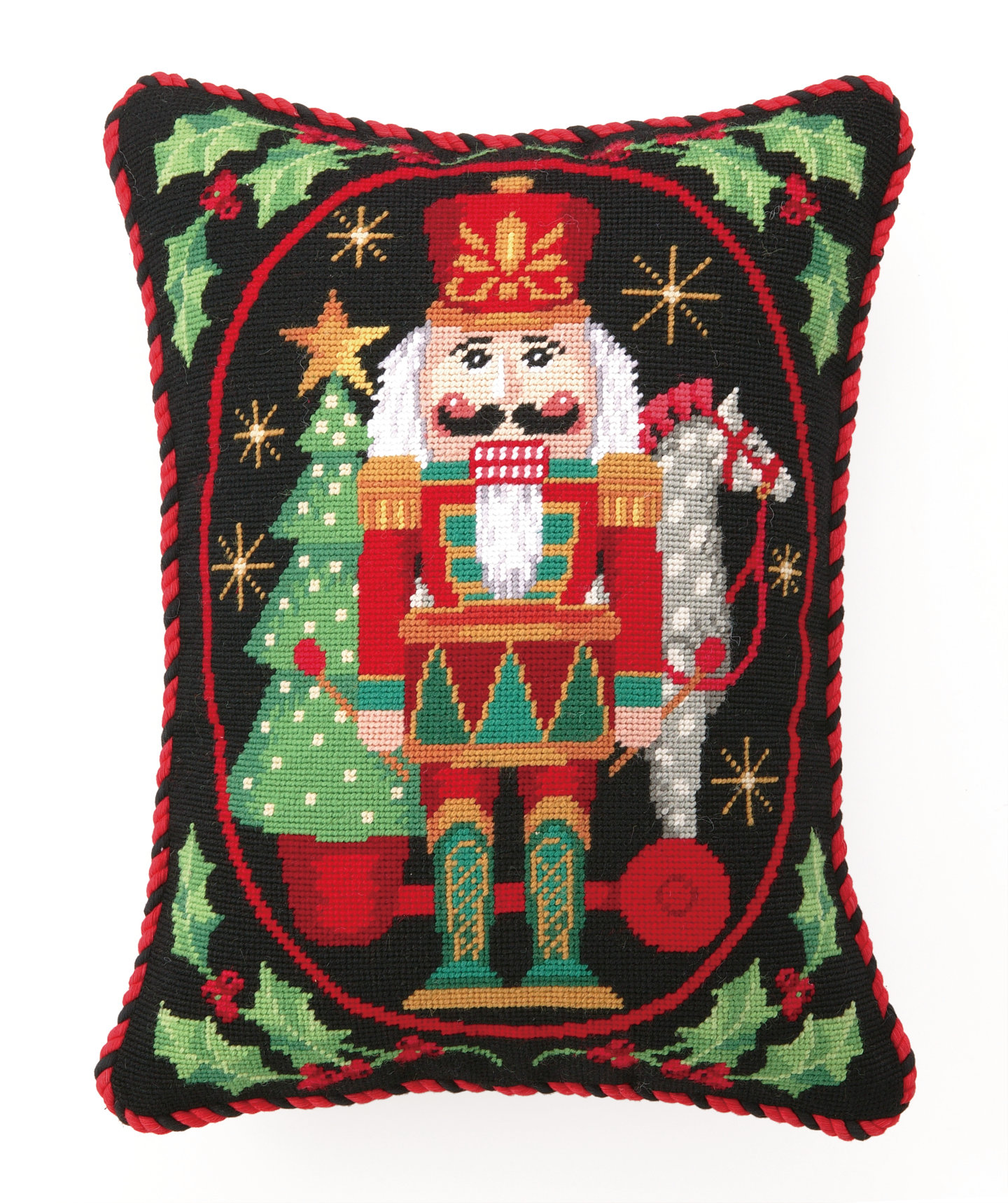 Peking Handicraft Nutcracker Nutcracker with Pull Toy Needlepoint Lumbar Pillow & Reviews | Wayfair