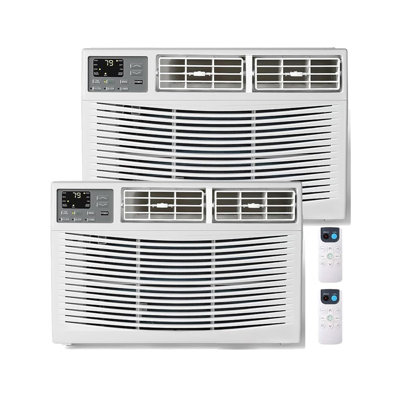 2 pièces Climatiseur de fenêtre 12 000 BTU - Refroidit 550 pieds carrés, Wi-Fi et télécommande, filtre réutilisable