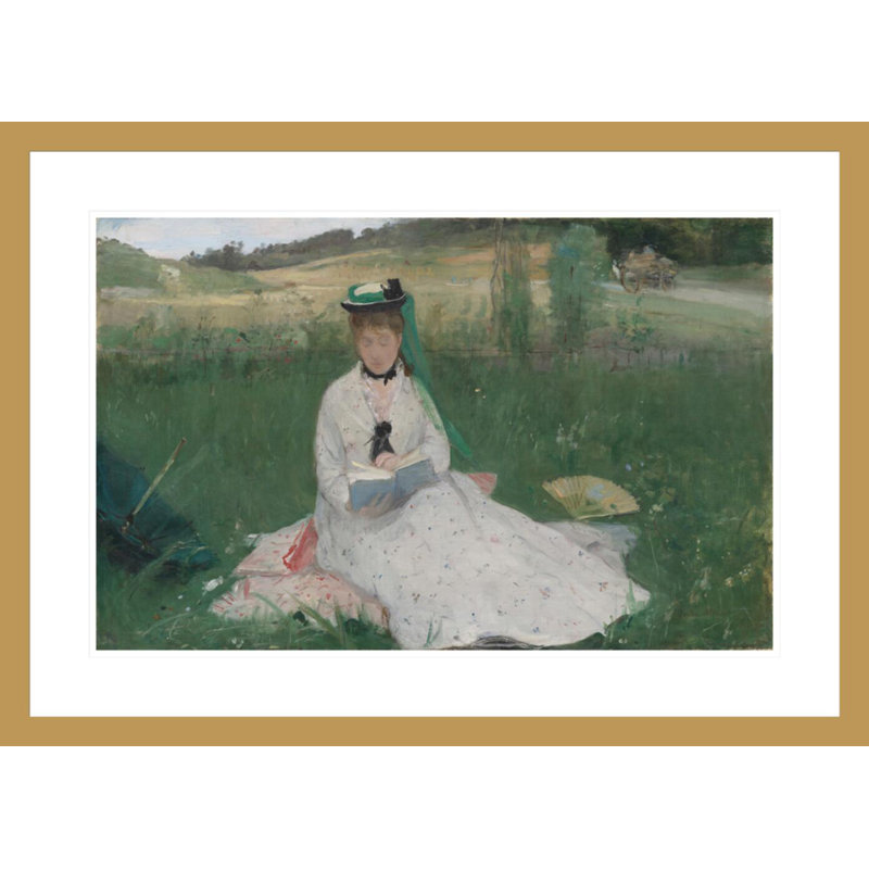 «Reading» par Berthe Morisot (français, 1841 - 1895) - Estampe numérique, H 20,88 po x l 29,5 po