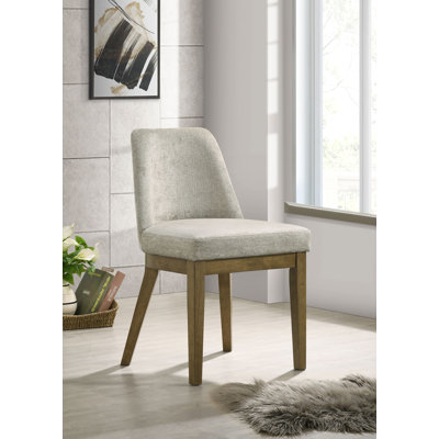 Chaise de salle à manger rembourrée Castlewood en chêne brun (ensemble de 2)