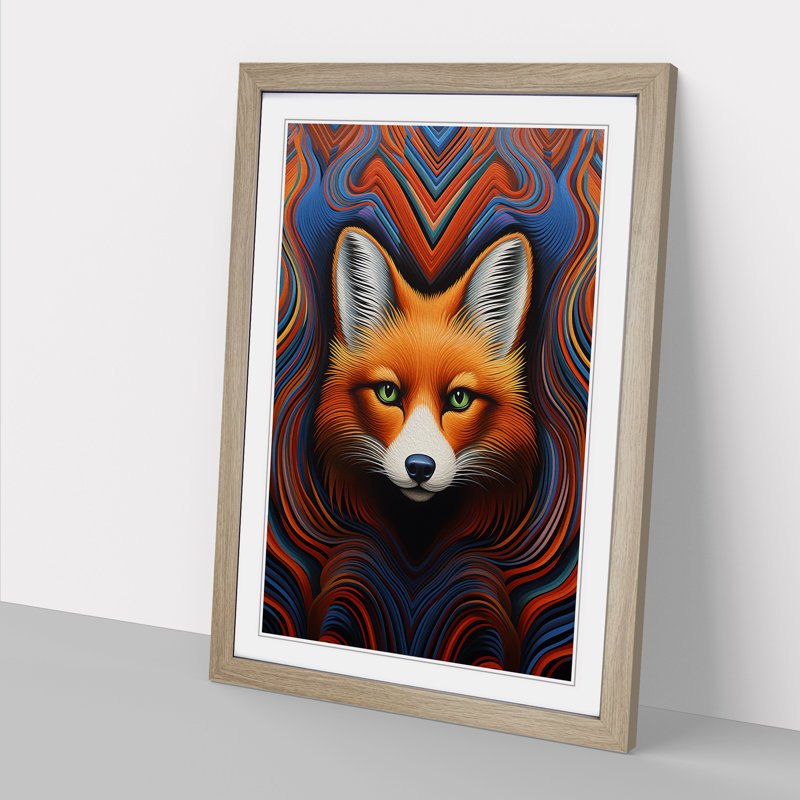 Single Picture Frame Print on Wood, Oak Framed, 34cm H x 25cm W