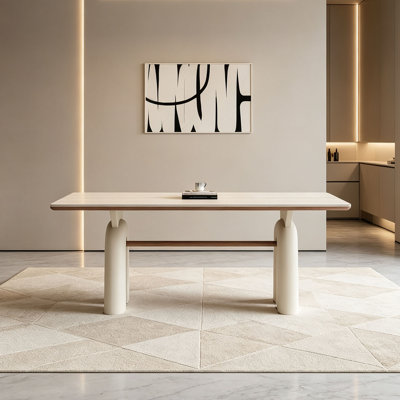 Table en pierre frittée française couleur crème