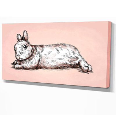 « campagne brosse painting ink drawing isolated lapin illustration », impression sur l’image